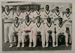 WEST INDIES 1963 X 5 CRICKET SIGNED IN PERSON  PICTURE 11X15CM  LANCE GIBBS ETC - Picture 1 of 7
