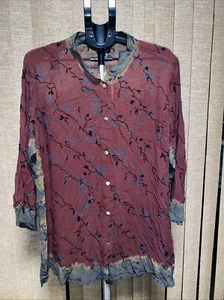 CITRON SANTA MONICA Elegant Blouse/Tunic /Rayon Beautiful Design 2X - Picture 1 of 8