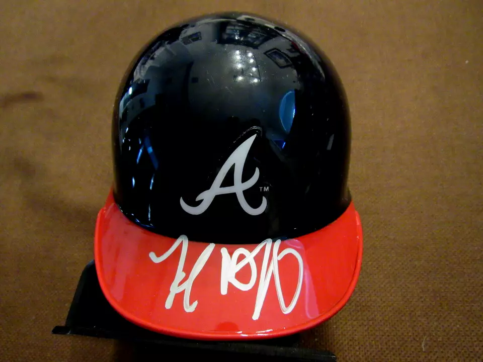 FRED MCGRIFF 1995 WSC ATLANTA BRAVES HOF SIGNED AUTO MINI HELMET JSA BEAUTY - Image 1 of 4