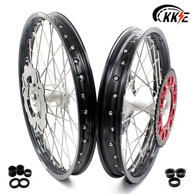 KKE 21/18 Cast Dirt Bike Wheels Rims Fit Honda XR650L 1993-2025 Discs Silver Hub - Image 1 of 4