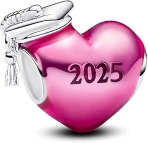 2025 Pink Graduation Cap Charm for Bracelets and Necklaces Birthdays Jewelry - Picture 1 of 3