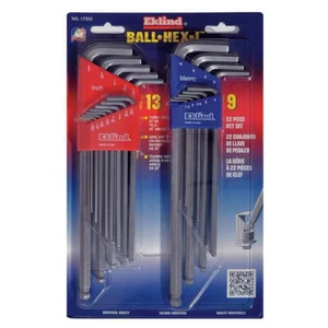 EKLIND 17322 Bright Ball-Hex L-Key allen wrench Combo 22 Piece - Picture 1 of 1
