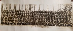 Vintage Large Group Uniformed Military Photo - Picture 1 of 1