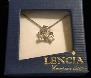 Lencia European Designs - Sterling Silver 925 Frog Pendant Necklace / S7 - Picture 1 of 4