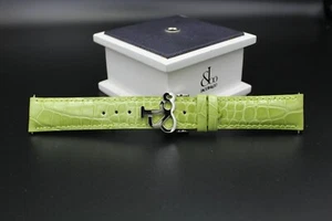 Authentic Jacob and Co Light Green Alligator Strap W. Stainless Steel Clasp 20mm - Picture 1 of 8