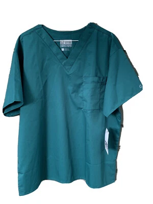 Wonder Wink Size Large Teal Scrub Top Nurse Medical Durable Stretch - Image 1 of 4