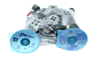 Sony PlayStation (SCPH-5501) +2 Controllers +All Cables +2 PS1 Black Label Games - Picture 1 of 11