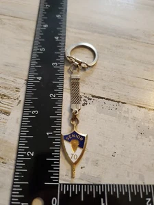 Metal Key Chain Senior 1970 Blue White Jostens py - Picture 1 of 3