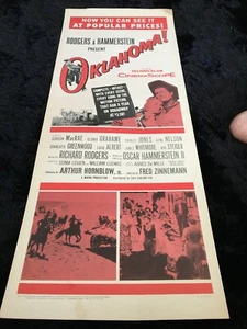 OKLAHOMA! R-63 ROLLED Insert Movie Poster GORDON MCRAE SHIRLEY JONES G. GRAHAME - Picture 1 of 6
