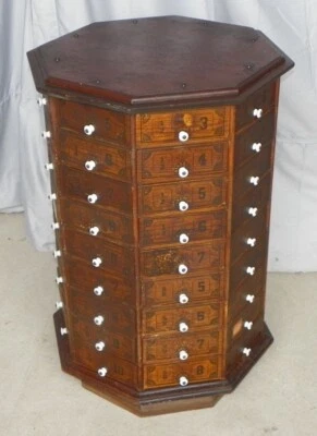 Антикварный деревенский магазин шкаф с винтами и болтами — оригинальные трафареты - Изображение 1 из 4