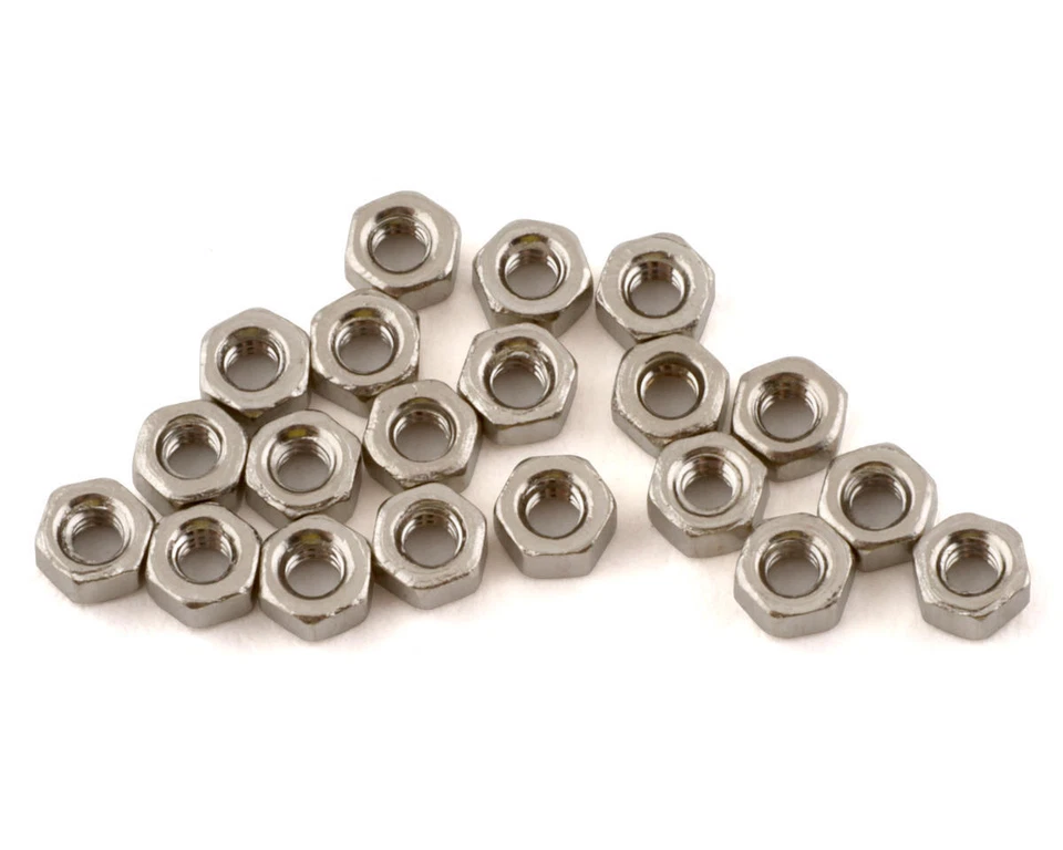 Hot Racing 1.4mm Stainless Steel Hex Nut (20) (SCX24/AX24) [HRASXTF14NSS]