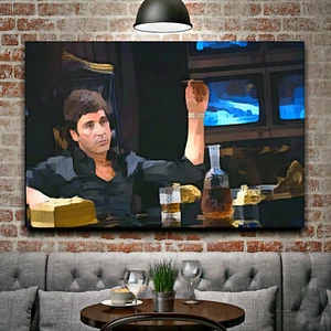 SCARFACE F Al Pacino Tony Montana Crime Drama Movie Office Wall Poster Canvas - Picture 1 of 6