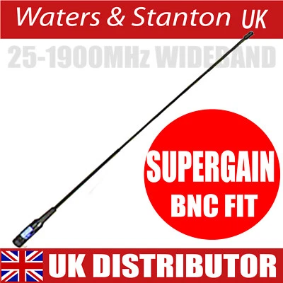 Watson W-881 Scanner Peitsche Antenne Super Gain 25-1900 MHz BNC-Passform   - Bild 1 von 2