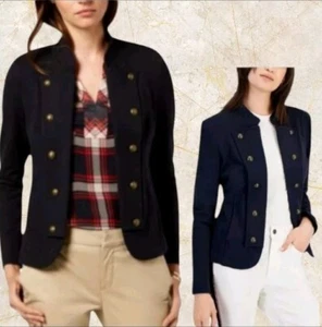 Tommy Hilfiger Military Band Jacket Open Front Size XXL Navy NWT - Picture 1 of 9