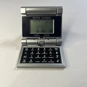 Collapsible Travel Alarm clock, calculator, world time, calendar, 3.5” Folded - Picture 1 of 7