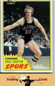 1981-82 Topps #MW102 Paul Griffin San Antonio Spurs Basketball Karte VG/EX Crease - Bild 1 von 2