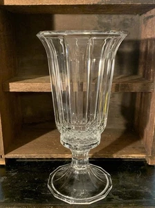 St George Hurricane Lamp/Candle Holder 2pc 24% Lead Crystal 12”H - Picture 1 of 11