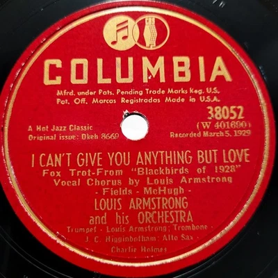 HEAR👂Louis Armstrong I Can't Give You Anything But Love Black And Blue 78 RPM - Image 1 of 4
