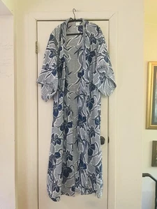 VTG Festival Forest Fairy Boho Duster Hawaiian Maxi Kimono Beach Cover Up M/L - Picture 1 of 9