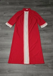 Sears At Home Wear Velluto Maxi Zip Accappatoio Casa Donna Taglia 42 Righe Rosse - Foto 1 di 9