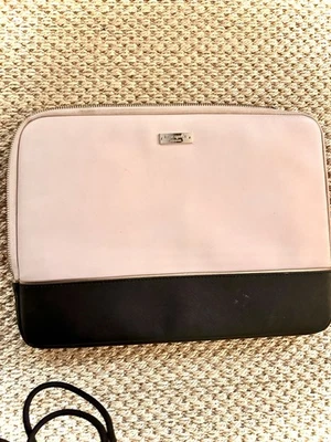 Kate Spade Black & Pink Padded Laptop Case Zip Computer Sleeve Saffiano Leather - Image 1 of 3