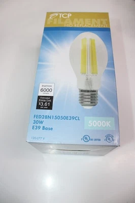 NEW TCP 30W 6000 Lumen Filament E39 5000K LED Light Bulb 150W HID replacement - Image 1 of 2