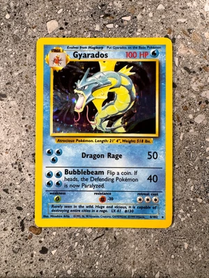 Pokemon TCG Cards Gyarados 6/102 Base Set Holo Rare LP-MP - Image 1 of 4