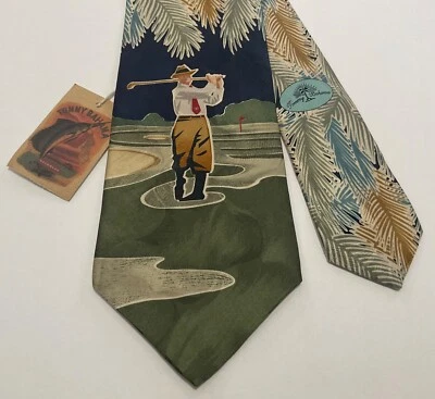 TOMMY BAHAMA Prendas para el cuello Corbata Retro Golfista Seda Hecha en los EE. UU. 57” X 4,5” NUEVO CON ETIQUETAS Foto 1 de 4
