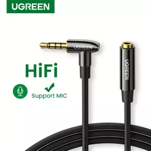 Ugreen 3.5mm 90 Degree Mic Stereo Jack Audio Extension Cable 4-Pole. 1m 3m 5m - Picture 1 of 9