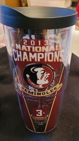 FSU Florida State Tervis 24oz Seminoles 2013 National Champions Tumbler w/ LID Cover