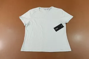 Weekday Womens Size XL Slim Fit Light Blue Short Sleeve Crew Neck T-Shirt NWT - Picture 1 of 10