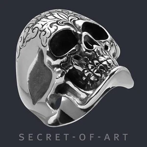 Totenkopf Ring Skull Biker Rocker Dia de los muertos Edelstahl Memento Mori - Bild 1 von 12