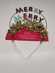 Party Merry Christmas Novelty Headband Gold Multicolor - Picture 1 of 2