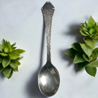 Antigua cuchara martillada de plata de ley morisca española renacimiento colonial mono M Foto 1 de 4