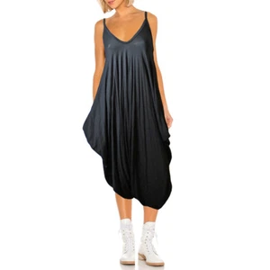 SUPERSTRETCH Jersey Lagenlook Ballon Loop Träger Overall Jumpsuit Baggy Gr.42 44 - Picture 1 of 3