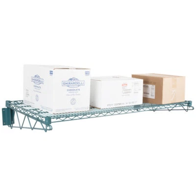 Estante de alambre epoxi verde de montaje en pared de 24" x 48" olla comercial para restaurante NSF Foto 1 de 4