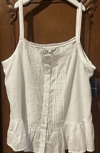 Lucky Brand Tank Camisole Pleated Large NWT