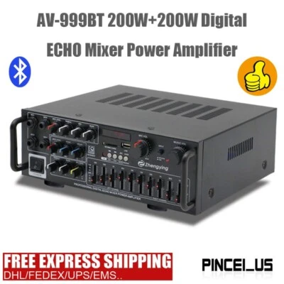 AV-326BT 200W+200W Professional Digital ECHO Mixer Power Amplifier Power Amp - Image 1 of 4