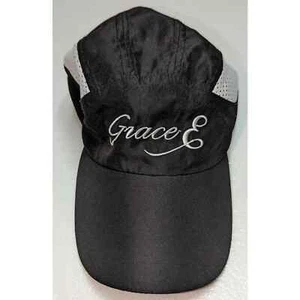 Racetrackers Grace E Running Black & White Cap Hat Adjustable Hook & Loop Strap - Picture 1 of 7