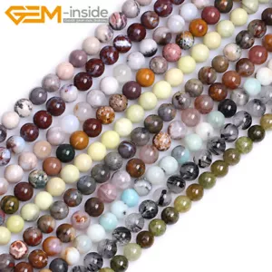 Wholesale Natural Gemstones 6mm Round Spacer Beads For Jewellery Making 15" UK - Picture 1 of 799