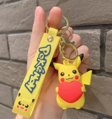 Pokemon Pikachu Cartoon Keychain Keyring Gift Set Bag Clip stocking filler NEW - Image 1 of 4