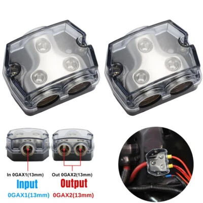 2pcs Zinc Alloy Nickel Plating Distribution Block Complete Protection Car Audio - Image 1 of 4