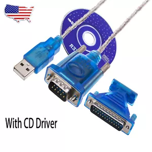 Convertidor de cable adaptador serie DB25 DB9 para puerto COM USB 2.0 a RS232 COM 9 pines EE. UU. - Imagen 1 de 6