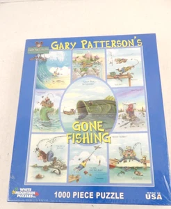 Gary Patterson's "Gone Fishing" White Mountain 1000Piece Puzzle 696S Sealed USA - Picture 1 of 5