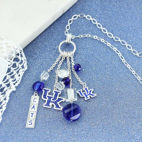 UK, Kentucky Wildcats Long Charm Necklace, Jewelry, SPARKLE & SHINE, Football Cover