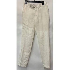 Bar III Womens 30W 32L Cream Off White Linen Slim Fit Dress Pants NWT AM53 - Picture 1 of 5