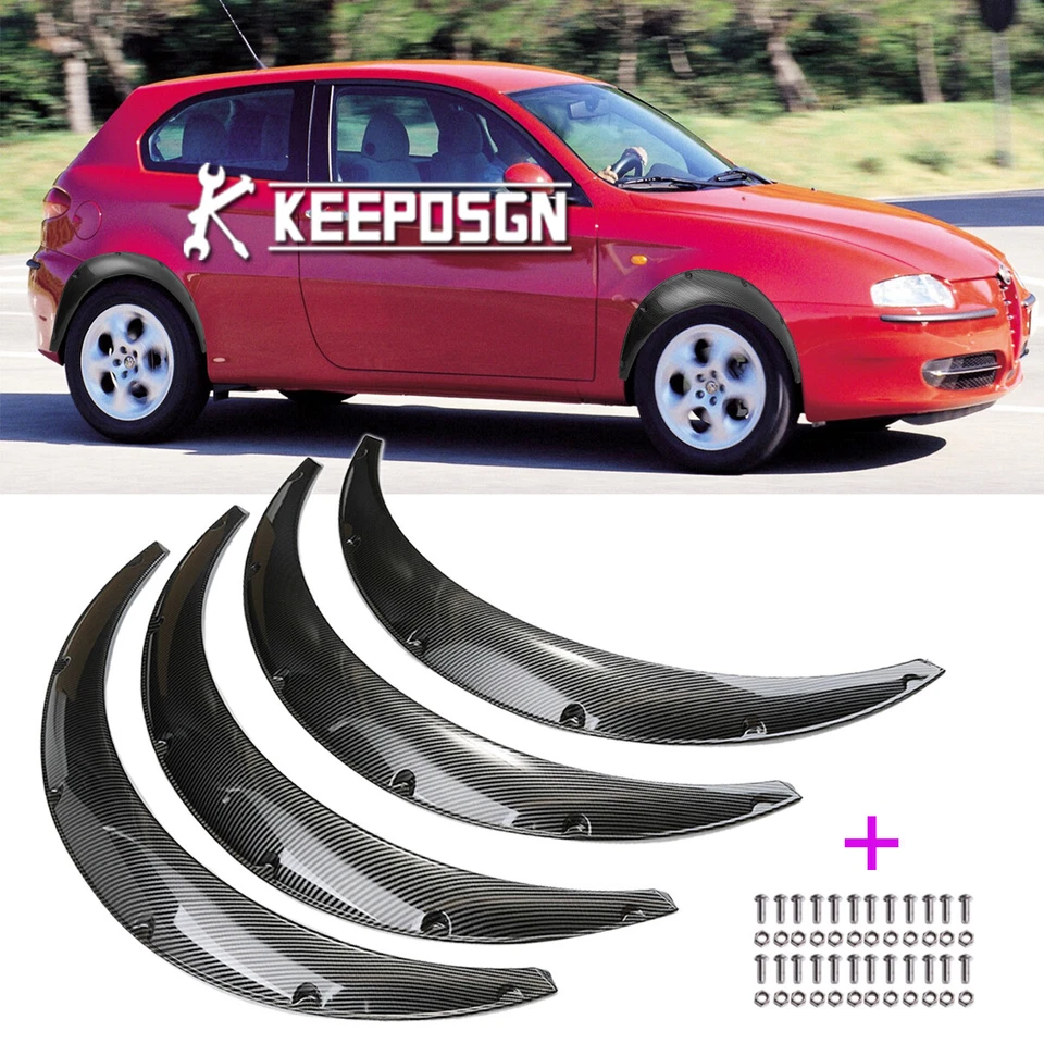 Para Alfa Romeo 147 156 159 166 2 puertas guardabarros llamaradas carrocería ancha modificar aspecto CARBONO Foto 1 de 4