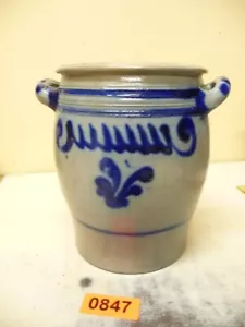 0847. Alter Steingut Topf Schmalztopf Old earthenware pot - Bild 1 von 4