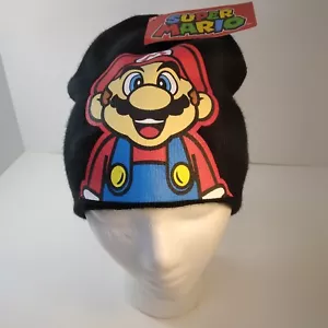 Nintendo Super Mario Bros Mario Beanie Adult One Size Black - Picture 1 of 9