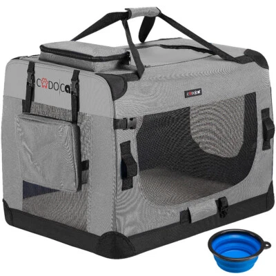 CADOCA Tiertransportbox M + Napf Hundebox Hundetransportbox Transporttasche - Bild 1 von 4